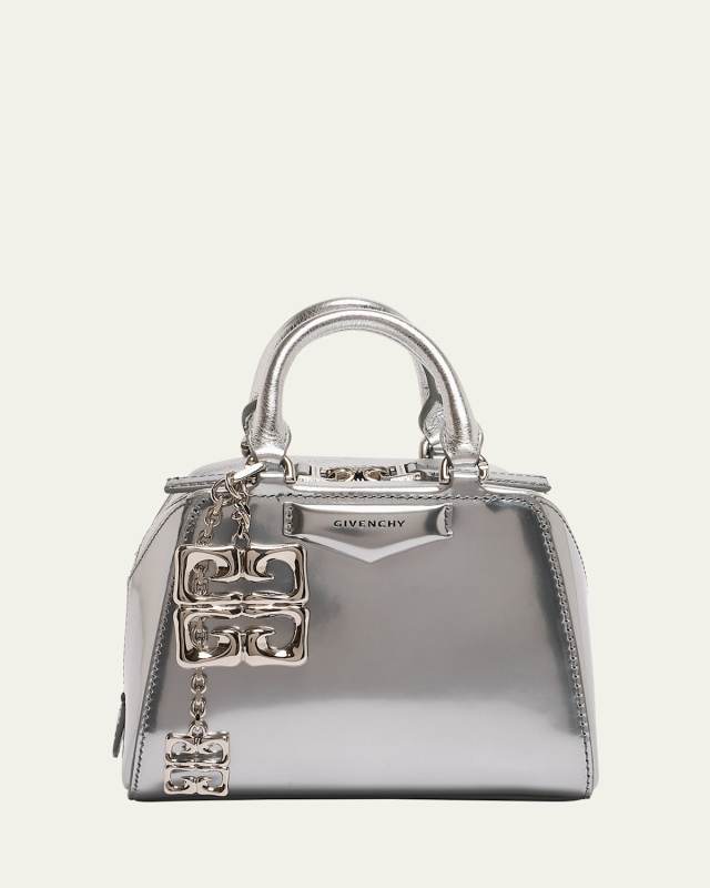 Antigona Nano Cube Crossbody Bag in Metallic Leather